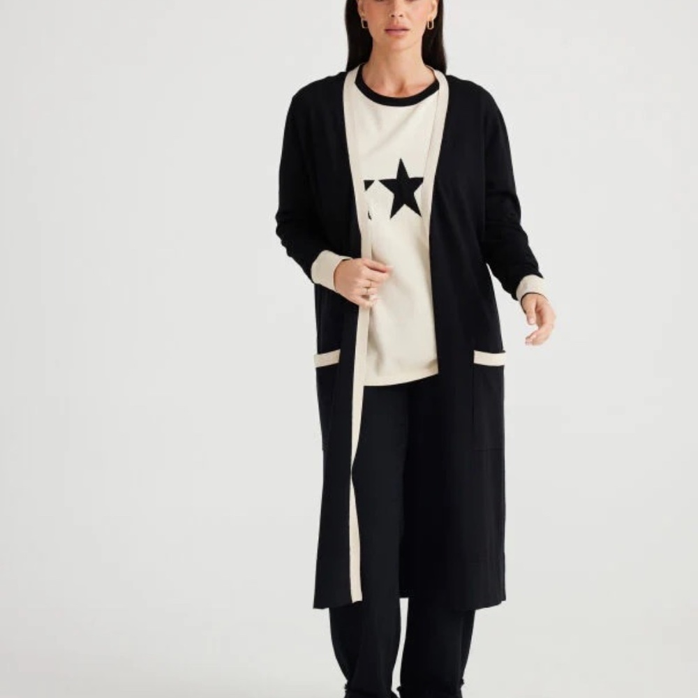 Brave And True St. Moritz Tipped Duster Cardigan M/L